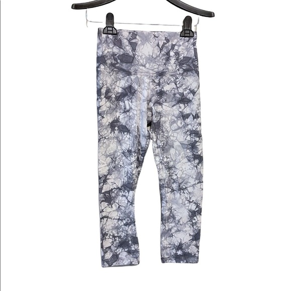 Lululemon Wunder Under Shibori Tie Dye Marble Print High Rose Cropped Leggings - Picture 4 of 7